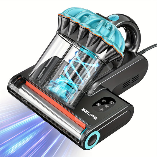 Mattress Vacuum Cleaner 550W 20Kpa – Belife M8 Bed Vacuum with UV Light, Hot Air Heating, HEPA Filter & Dual Dust Cup for Couch, Pillow & Pet Hair (Corded)