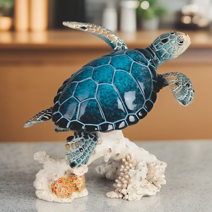 4.75"W Sea Turtle Upwards Figurine Perfect for Home or Room Decor, Unique Gift for Housewarmings, Holidays, and Birthdays, and a Great Collectible Piece