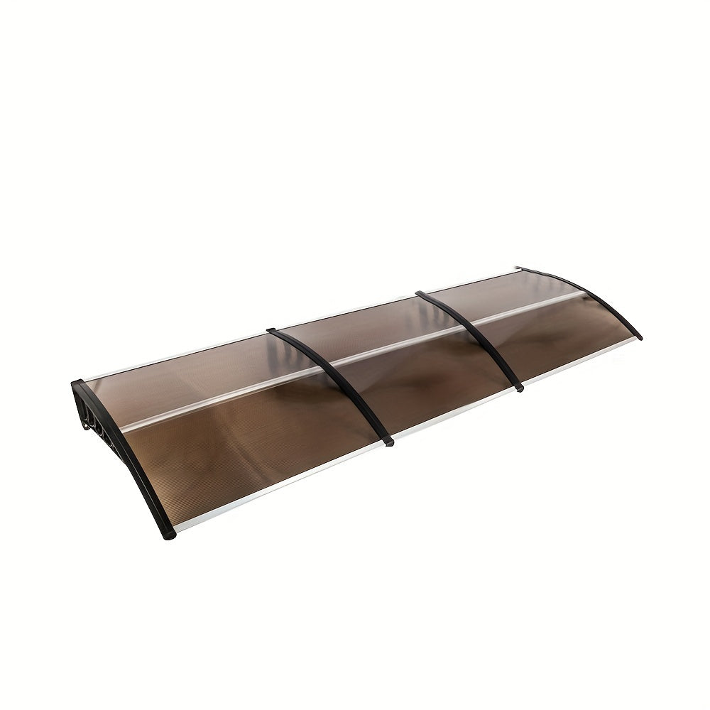 Awning for Windows And Doors Measuring 120 by 38 Inches, Featuring Plastic Brackets And Aluminum Strips for Sun Protection, Resistant to UV Rays, Rain, And Snow, Easy to Set Up, And Built to Last