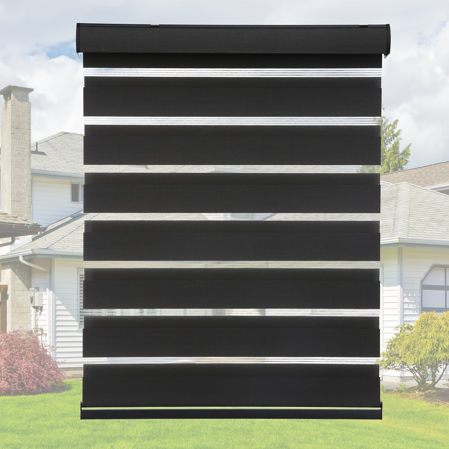 Cordless Zebra Crossing Window Blinds, Free Stop Curtains, Double-layer Control of Light Transmittance During the Day and Night, Suitable for Home and Office, Easy to Install