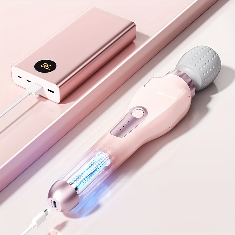 Electric Handheld Massager, 180° Foldable Massage Stick with USB Charging, 5-Speed Vibration Settings, Rotating Head for Full Body Relief, Portable Neck Back Leg Waist Massager, Gift for Women Men