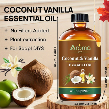 Diffuser Oil 4oz Coconut Vanilla Sweet Orange Pumpkin Pie Peach Hotel Scent for Candle Humidifier Room Diffuser Air Freshener Home Decor Aromatherapy Gift for Women