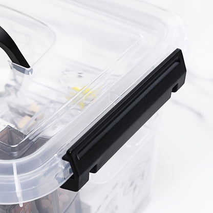6-Liter Clear Storage Bins with Lids/Handle, 6-Pack Plastic Stackable Container with Latch