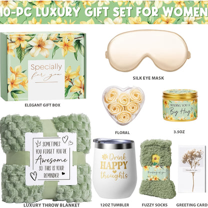 Self-Care Gift Basket for Women: Vanilla Coconut Spa Set, Perfect for Get Well Soon, Valentine'S Day, Or As a Thoughtful Present for Moms, Sisters, Friends, Wives, And Grandmothers, Includes a Cozy Blanket