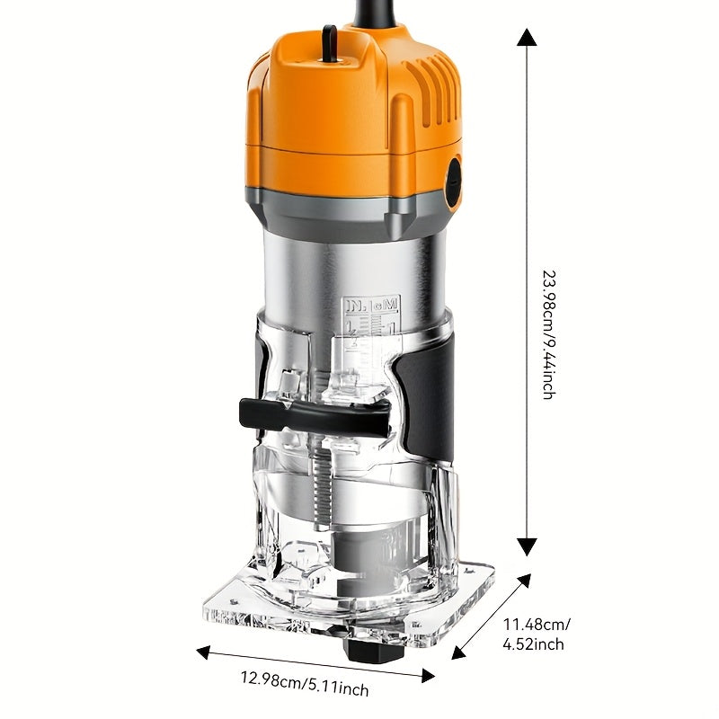 HANWISE Compact 800W Wood Router, 35000RPM, Router Power Tool with 15 1/4 Inch Routers, Used for DIY Woodworking, Slotting, Carving, Precise Edge Trimming And Contour Processing, Rotary Tool, Woodworking Tools, Valentine's Day Gift, Birthday Gift