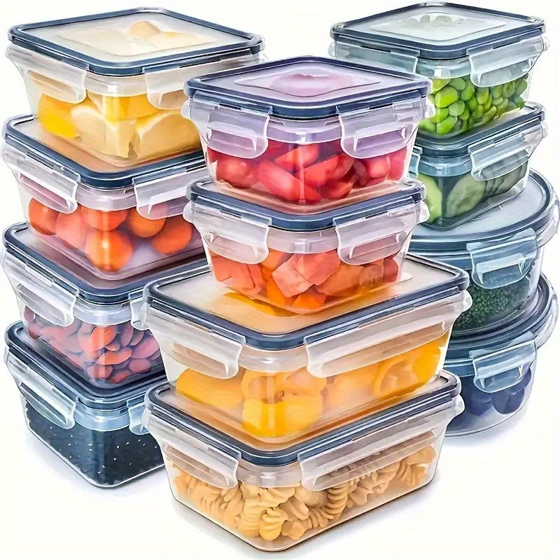 48/24/12-Piece Food Storage Container Set, Fresh-Keeping Containers with Easy-Lock Lids, 24/12/6 Lids + 24/12/6 Containers - Airtight Plastic Containers, Suitable for Pantry, Travel, Outdoor Picnics, Kitchen Organization, Includes Labels and Markers