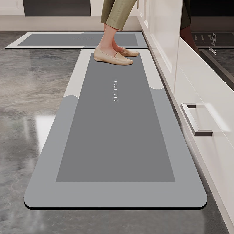 Kitchen Mat Set 2 Piece Anti-Slip Water Absorbent Thickened Diatom Mud Floor Mats for Kitchen Bathroom Entryway – Wipe Clean Non-Slip Bath Rug Set, Door Mat & Sink Mat Combo