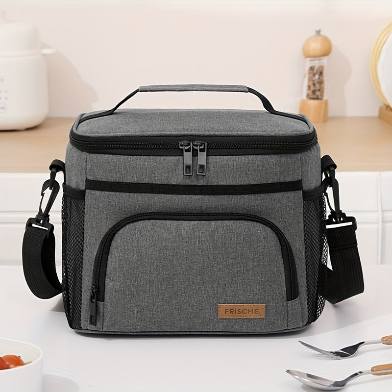 Newest Insulated Lunch Bag, Reusable Insulated Lunch Bag for Men And Women, Leakproof Freezer Bag with Adjustable Shoulder Strap, Portable Fresh Cooler Bag, Outdoor Insulated Handle Bag for Office, Travel, Beach, Picnic, Camping, School
