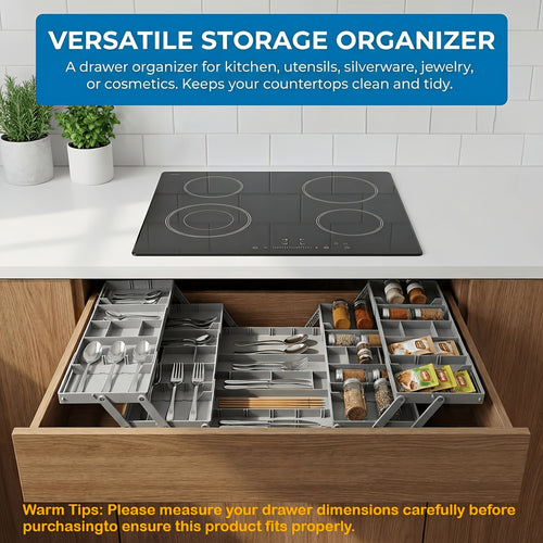 A Collapsible Drawer Storage Box, Two Rows and Three Layers, with New ABS Material, Desk & Drawer Organizer for Home Storage