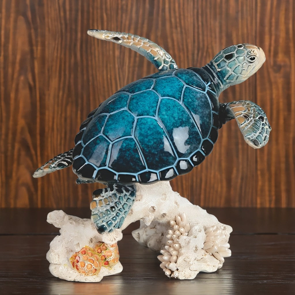 4.75"W Sea Turtle Upwards Figurine Perfect for Home or Room Decor, Unique Gift for Housewarmings, Holidays, and Birthdays, and a Great Collectible Piece