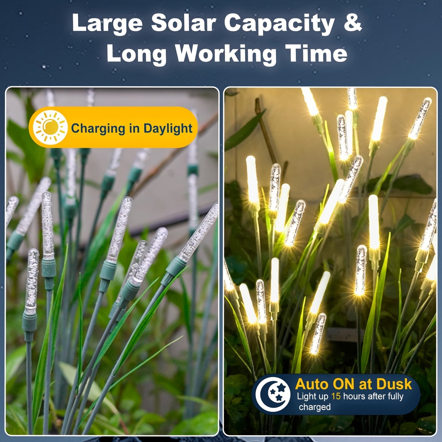 4 Pack Solar Lights Outdoor Waterproof - Bubble Pathway Lights For Garden Yard Decor, Auto On/Off Dusk To Dawn, IP44 Acrylic Stake Lights, Warm White Solar Powered LED For Driveway Walkway Patio -Solar Reed Lamp