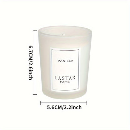 Vanilla Scented Soy Wax Candle in Frosted Glass Jar 70g - Single Wick Smokeless Clean Burn 8-12 Hour for Bedroom Living Room Ambiance Relaxation Valentine's Day Gift Home Decor