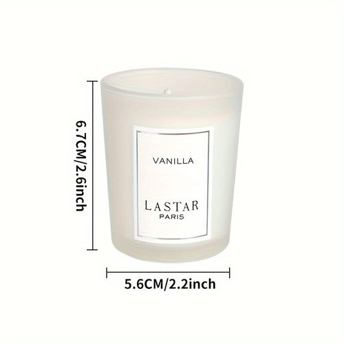 Vanilla Scented Soy Wax Candle in Frosted Glass Jar 70g - Single Wick Smokeless Clean Burn 8-12 Hour for Bedroom Living Room Ambiance Relaxation Valentine's Day Gift Home Decor
