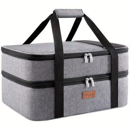 One/ Double Decker Insulated Casserole Carrier for Hot or Cold Food, Casserole Dish Carrying Case, Lasagna Holder for Potluck Parties/ Picnic/ Cookouts/ Party, Fits 9"x13" Baking Dish