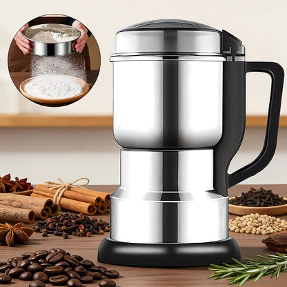 1 Large Multifunctional Electric Grinder | 300W High-power Coffee Grinder, 304 Stainless Steel, American Plug, Suitable for Grinding Ingredients, Coffee Beans, Seasonings, Multi-functional Kitchen Gadget