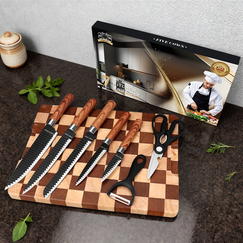 A Chef'S Knife Set with a Knife Rack, Featuring Handcrafted Butcher Knives, Bone Cutters, Meat Cleavers, And Vegetable Choppers, Suitable for Camping, Outdoor Barbecues, And Hunting Tools And Equipment, Perfect As a Holiday Gift