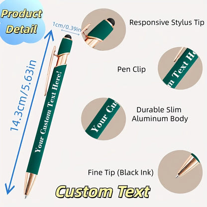 100pcs Custom Engraved Luxury Tactile Ballpoint Pen Set, Metal-Shaft Custom Pen - Personalized Writing Instrument, Perfect Choice for Anniversary, School Supplies, Christmas, Birthday, Graduation Season Gifts, And Party Favors