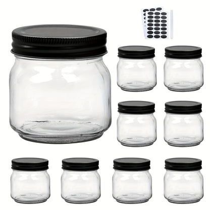 9/18/27/36-Pcs, 8oz Glass Jars with Lids, Regular Mouth Mason Jars for Storage, Spice Canning Jar for Caviar, Herb, Jelly, Jams, Honey, Dishwasher Safe