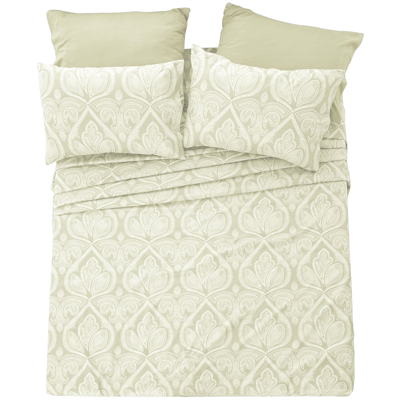 6/4 Piece Paisley Bed Sheet Set – Soft Brushed 100% polyester Wrinkle Free Sheets, Deep Pocket Fitted Sheet, Luxurious Printed Bed Sheets, All-Season Comfort