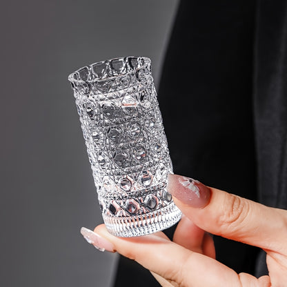 6 Diamond Engraved Small Wine Glass Suit, Often Used to Hold Vodka Whiskey, Etc., Very Suitable for Parties
