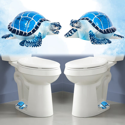 Decorative Toilet Bolt Covers Sea Turtle - 2pcs Cute Coastal Bathroom Decor Toilet Bolt Caps, Easy Install Fun Bathroom Accessories, Toilet Screw Cover Replacement Parts, Blue & Green Options