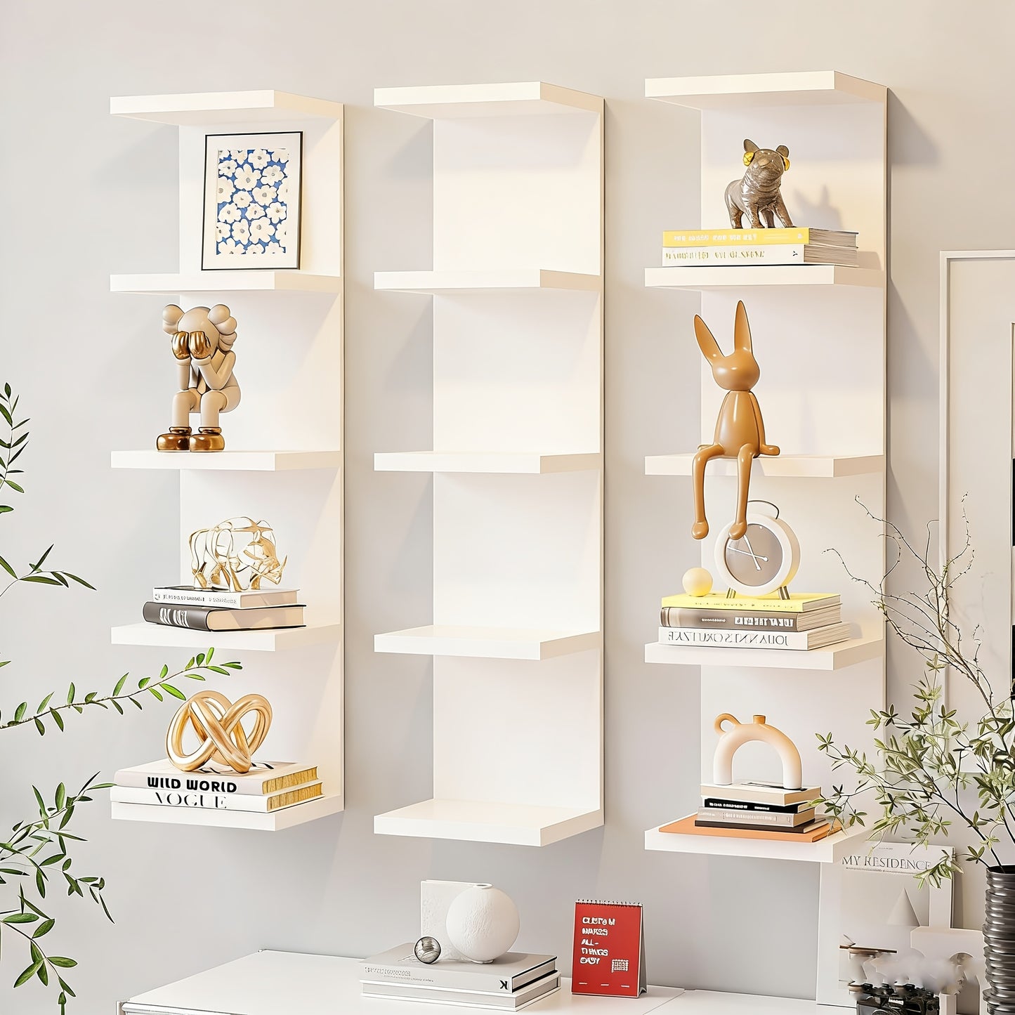 Upgraded/New Thickened Five-layer Suspended Wall Rack, Wall-mounted Storage Rack, Wall Decorative Items, Space-saving Wall Storage Rack, Easy to Install, 31.5 Inches High, Suitable for Bedrooms And Living Rooms - A Practical Wall-mounted Rack