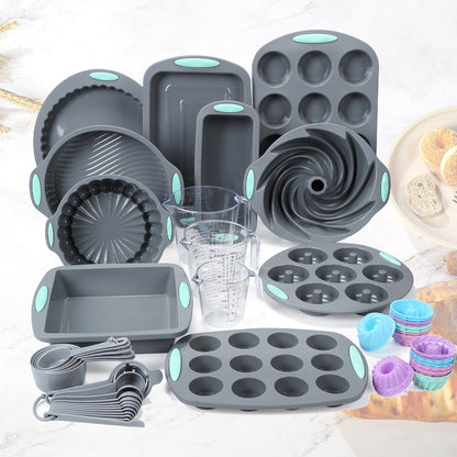 45pcs/53pcs/83pcs Silicone Bakeware Set, Silicone Cake Molds, Baking Sheet, Donut Pan, Silicone Muffin Pan, Silicone Baking Cups And Measuring Cups And Spoons Set