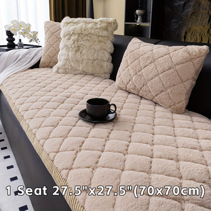 One Thickened Faux Rabbit Sofa Cover Or One Cushion Cover. Pet-Friendly, Machine Washable, Non-Slip, And Warm. Suitable for Bedrooms, Offices, Living Rooms, And Other Home Décor. Can Also Be Used As a Sofa Cushion