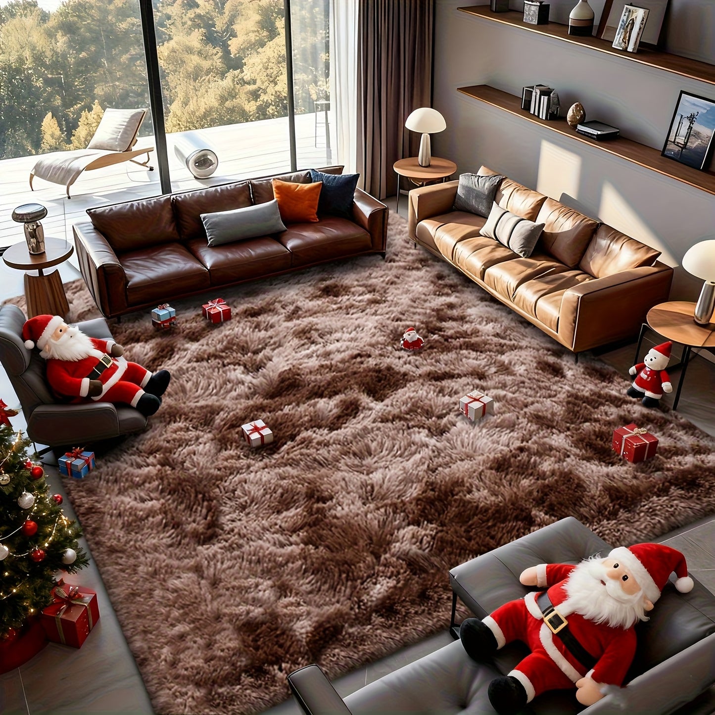 Fluffy Bedroom Carpet Shaggy Fuzzy Grey Soft Rugs for Bedroom Plush Rug Thick Area Rugs for Living Room Cute Room Decor