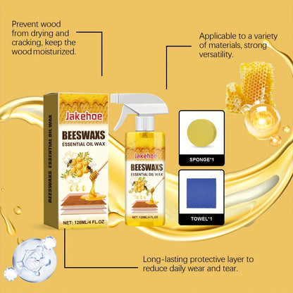 4.06oz Multi-purpose Wood Floor Beeswax Care Spray Cleaner - Suitable for Wood Floor Cleaning, Polishing And Scratch Repair. for Hardwood Floors, Beeswax Formula, Aromatherapy Scent