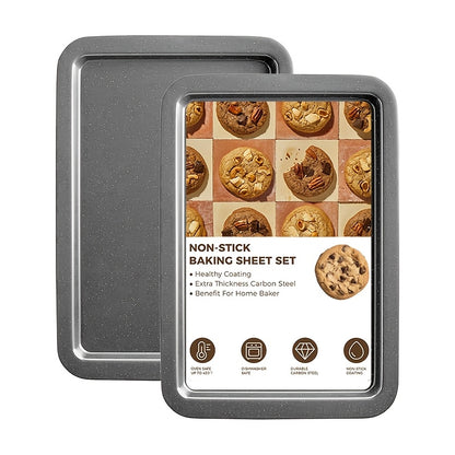 2/6/7/8/12/16/18pcs Non-Stick Baking Pan Set for Kitchen Oven, Baking Set with Round/Square Cake Pans, Bread Bags, Muffin Cups, Pizza Pan, Bread Scraper, Whisk, Spatula, Wire Rack, Measuring Spoon, Muffin Pan, Bread Pan, Baking Sheet, Cookie Sheet