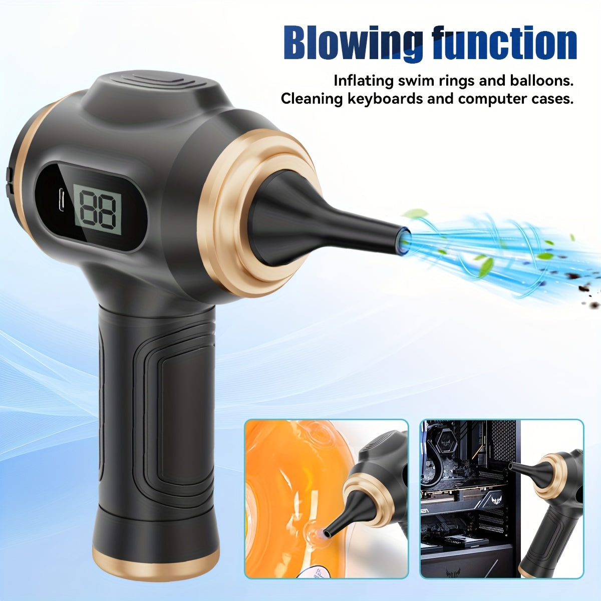Portable Car Vacuum Cordless Mini Handheld Vacuums Cleaner Rechargeable with LCD Display And Multi-Nozzles, High Power Hand Held Cleaners for Car, Home, Office, Sofa, Pet Hair, Keyboard
