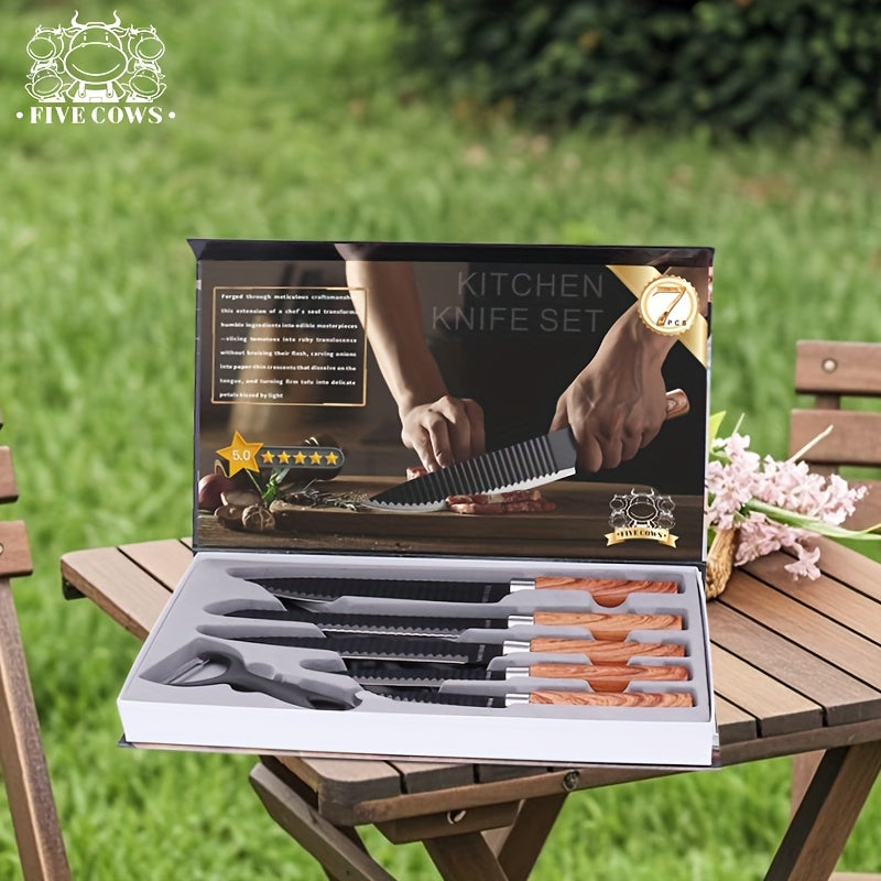 14pcs Chef Knife Set with Case, Hand-Forged Butcher Knife Set, Carving Bone, Meat Cutting, Vegetable Chopping, Camping Outdoor BBQ Hunting Tools and Equipment, Holiday Gift