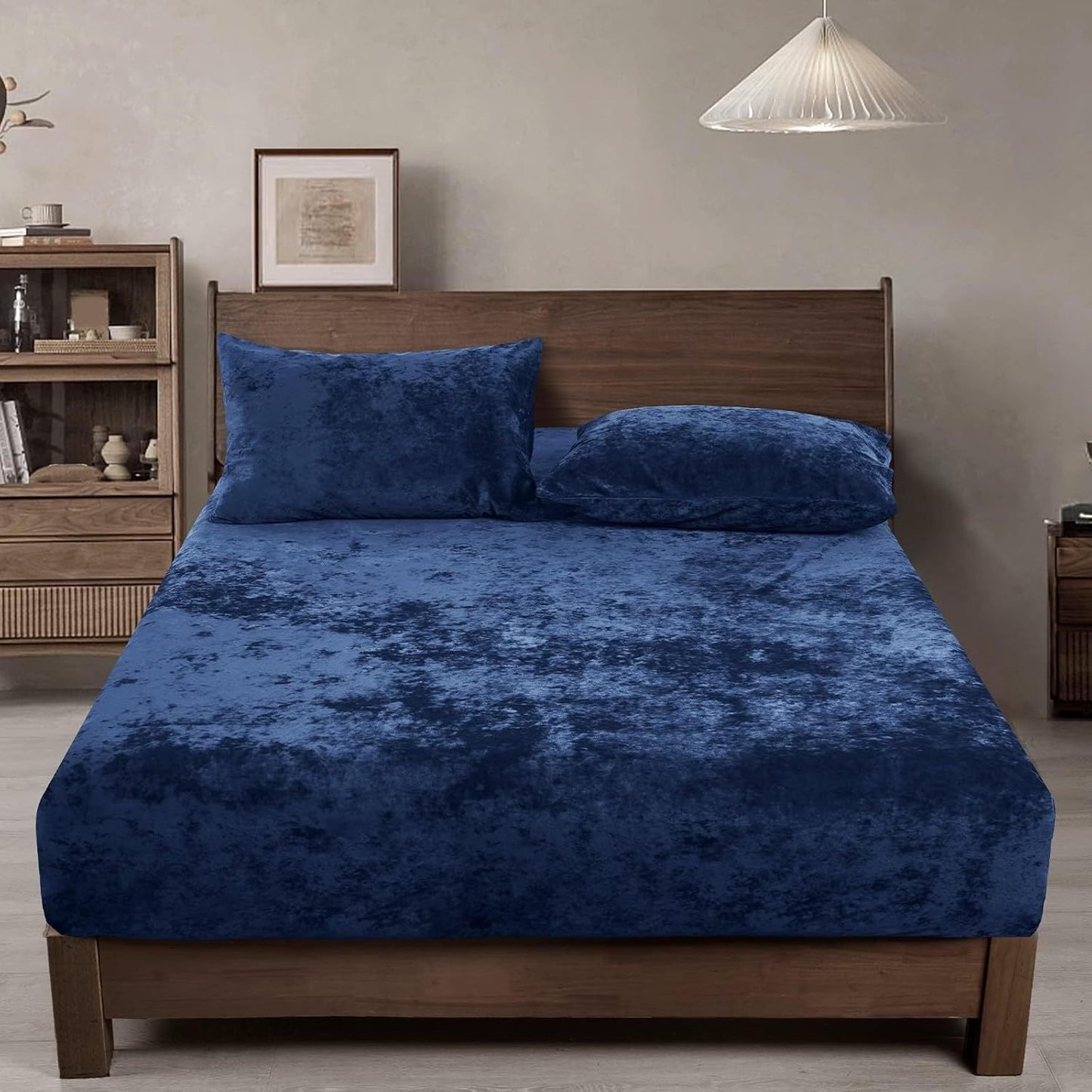 Double-Sided Velvet Sheet Set – Soft Warm Milk Velvet & Suede Fitted Sheet with Pillowcases All Seasons Twin Full Queen King