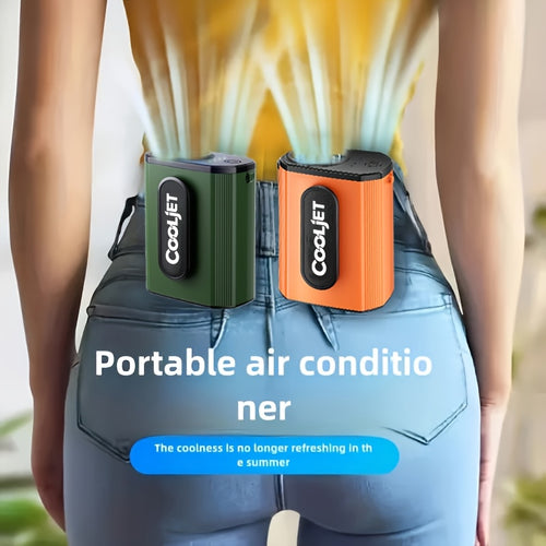 Neck-hanging Portable Waist Fan, Featuring an 18000RPM Powerful Brushless Motor, Four-speed Wind Adjustment, and a 5000mAh High-capacity Long-lasting Battery. Equipped with an LED Power Indicator, It Is Suitable for Outdoor Work, Camping