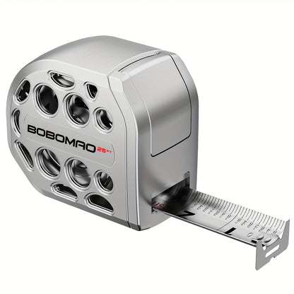 2026 New 25ft Stainless Steel Measuring Tape, Anti Rust, Strong Magnetism on The Bottom, Hollow Design, Gift Tape, Portable Self-Locking Tape Measure for Household Woodworking