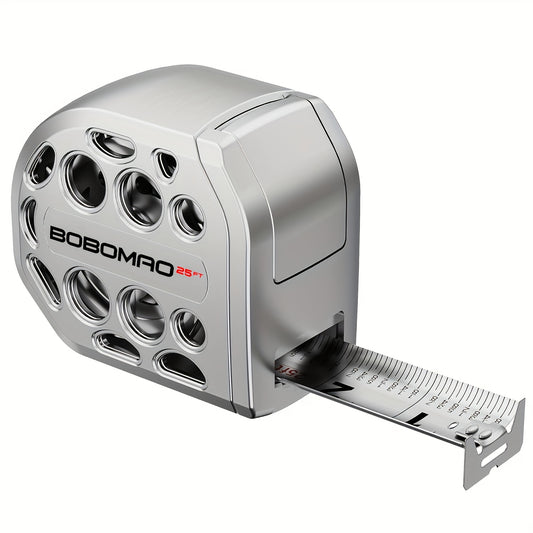 2026 New 25ft Stainless Steel Measuring Tape, Anti Rust, Strong Magnetism on The Bottom, Hollow Design, Gift Tape, Portable Self-Locking Tape Measure for Household Woodworking