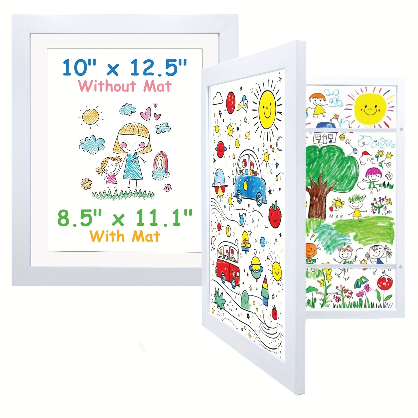 2/4 Pack Kids Artwork Frames Changeable, 8.5x11in Kids Art Frames Front Opening, Children Art Projects Kids Art Frames Picture Frames for Kids Drawing, Crafts And Photos, Holds 100+pcs
