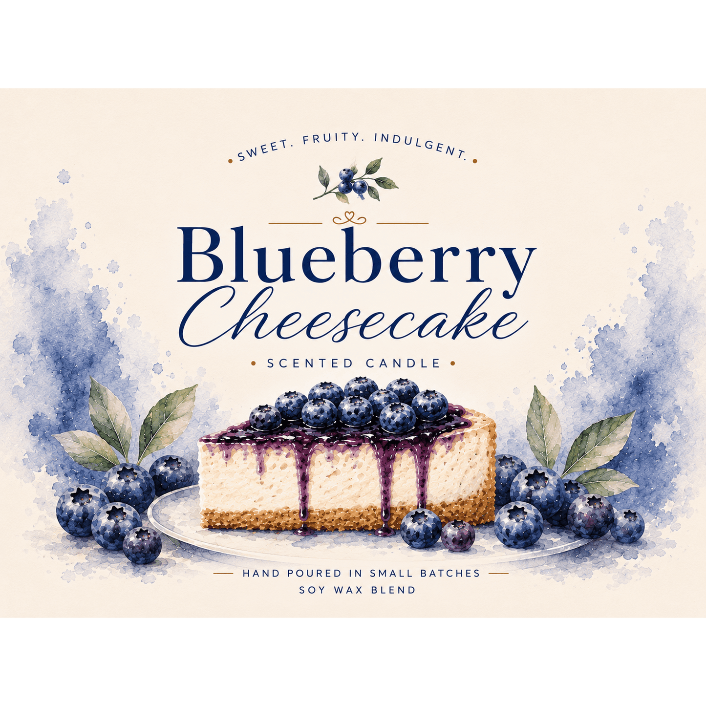 Blueberry Cheesecake Scented Soy Wax Candle | Holiday Candles | Fall Candles | Cinnamon Candle | Holiday Gifts | Seasonal Candle | Blueberries