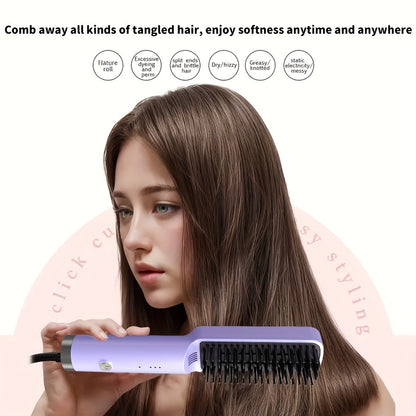 Mini Straight Hair Comb, 3 Temperature Adjustments, Fast Heating Straight Hair Comb, Ceramic Heating Body, Heat-resistant Design, LED Display Screen, Professional Style with Long-lasting Shine, Suitable for Home, Travel, And Women's Gift Giving