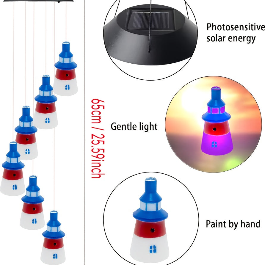Outdoor Solar Hanging Light, Solar Series, Outdoor Rainbow Lighthouse, Suitable for Outdoor Garden Festival Decoration