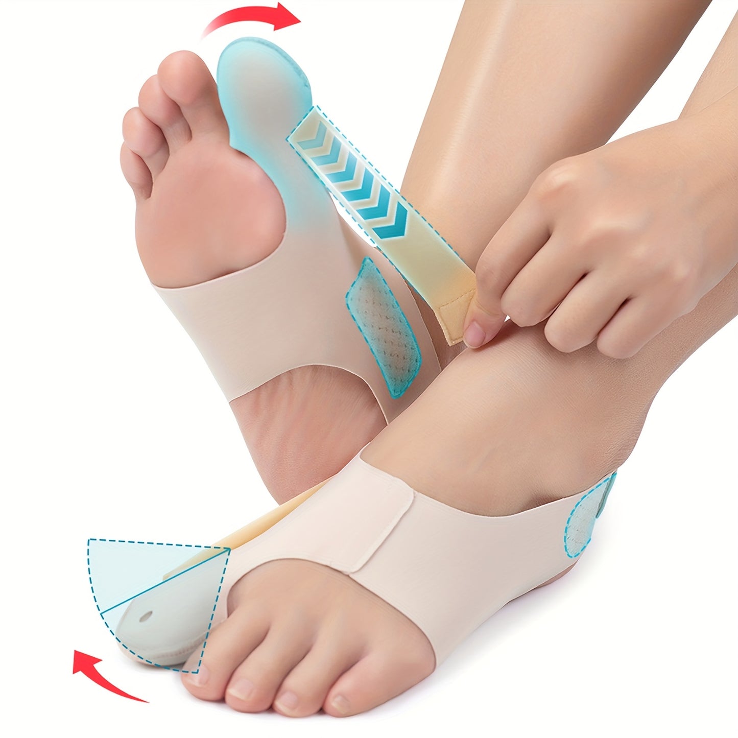1Pair Corrector Socks, Big Toe Straightener for Day/Night, Adjustable & Breathable Sleeve In Shoe, Bunions Correction