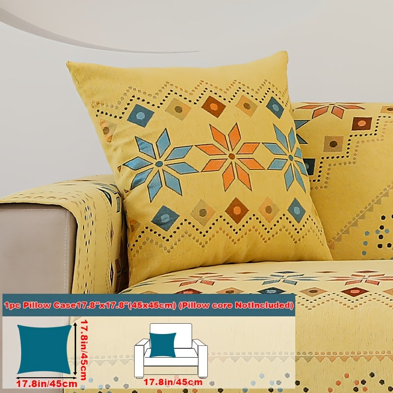 1pc of Bohemian-Style Sofa Mat Suitable for Any Season, Featuring a Easy And Modern Design, Pet-Friendly Materials, And Resistance to Slipping And Scratching, Serving As a Protective Cover for Home Decor