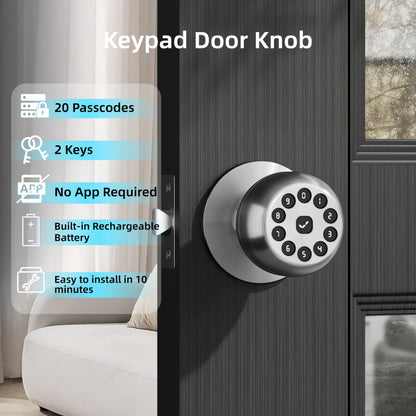 Christmas/New Year Gifts-Smart Door Locks - Bedroom Door Locks - 3-in-1 Smart Lock (APP + PIN + Key) - Wireless Design - Keyless Entry - Auto-Lock - Easy Installation - Durable Alloy Construction. The Perfect Gift for Your Family This Holiday Season.