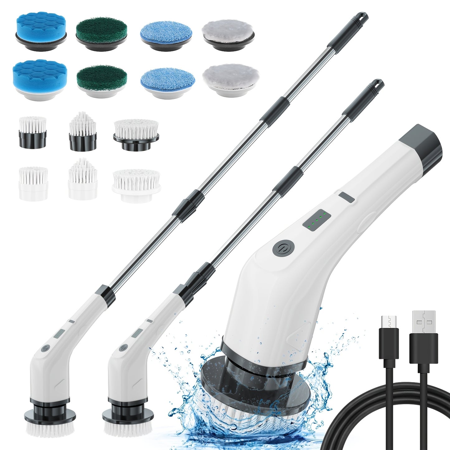 2026 New Multifunctional Electric Cleaning Brush, Telescopic Long Handle 7-in-1 Cleaning Brush, Cleaning Tool, Household Floor And Kitchen Sweeping Brush