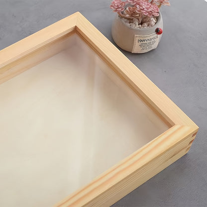 1 Lockable Wooden Display Cabinet with Transparent Lid - Rectangular Storage Box for Collectibles Such as Souvenirs, Jewellery, Gifts and Memorabilia - Sturdy Wooden Construction with Secure Metal Fastenings, Collectibles Display Cabinet