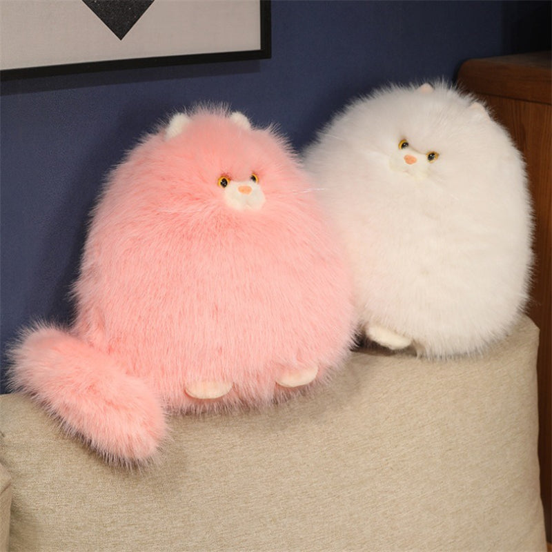 Silly Cat Plush Pillow, Long-haired Hug Pillow for Sleep, Comforting Cat Gift.