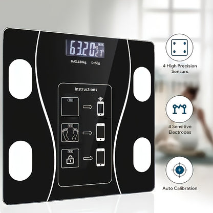 Digital Bathroom Scale 396lb – High-Precision Body Fat Scale with HD LCD Display, Temperature Reading, kg/lb Switch, Extra-Wide Platform, Electronic Body Weight Scale for Home & Bathroom, Multiple Styles