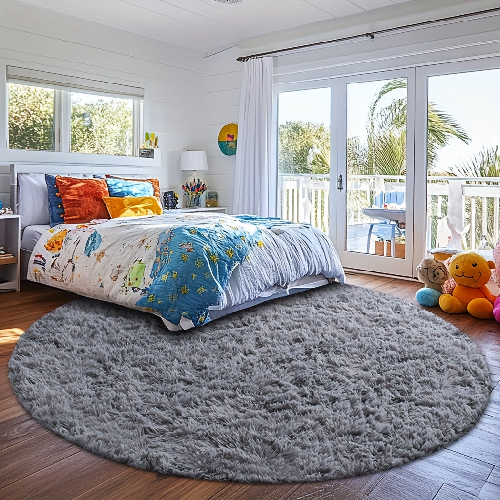 A Cozy Round Shaggy Rug Is Perfect for The Bedroom, While a Soft And Fluffy Round Carpet Is Suitable for The Living Room. It'S Easy to Clean, Comfortable, And Plush Rugs Are Ideal for Home And Room Decor