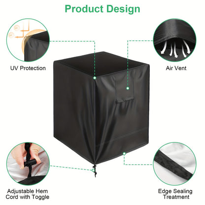 30x30x32" Outdoor Air Conditioning Cover, Outdoor Unit Protector with Drawstring Closure, All-Weather Sheild for Rain & Sun Protection, Ideal for Condenser & HVAC Units, 210D Oxford Cloth